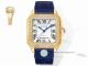 Best replica Cartier Santos rose gold case diamond bezel couple leather strap watch (7)_th.jpg